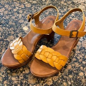 Sandals heals leather